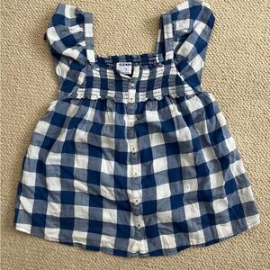 Old Navy Blue and White Checkered Top